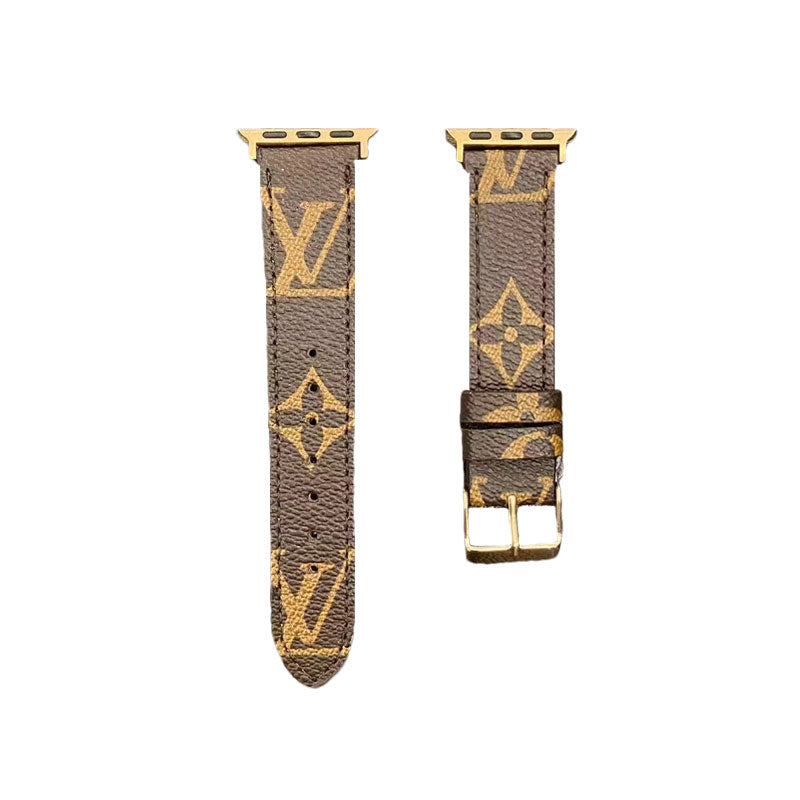 Læder Monogram Apple Watch Band Brown-ZPG240422