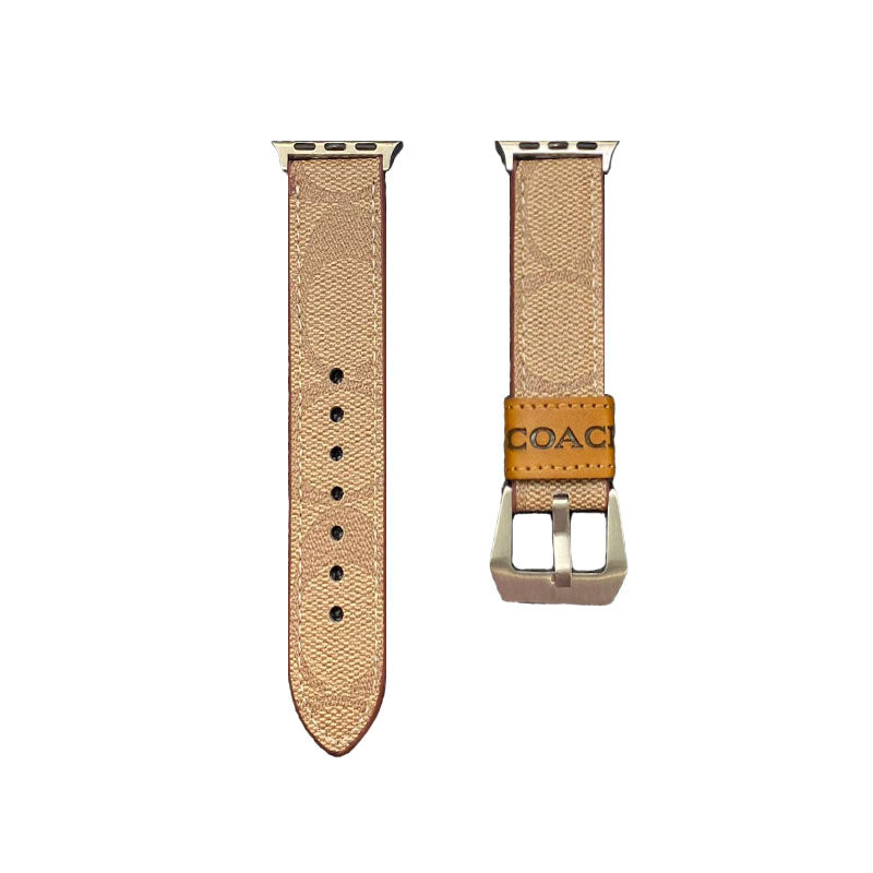 Leather Coach Apple Watch Band Mørk brun-YHK244221710