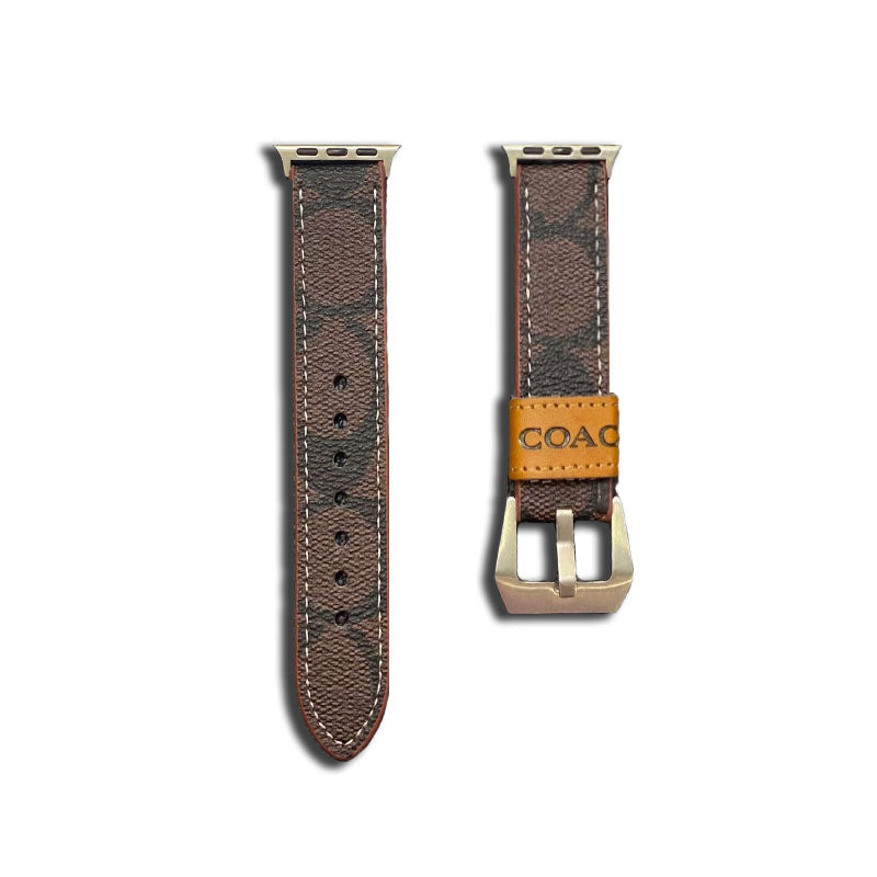 Leather Coach Apple Watch Band Mørk brun-YHK244221710