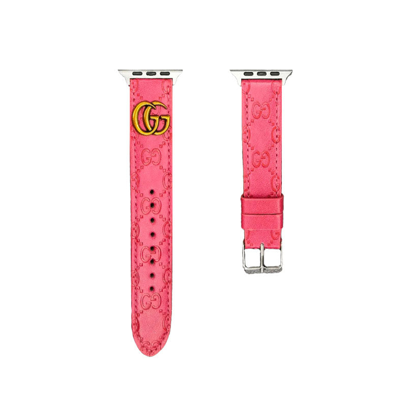 Pulseira de couro GG Apple Watch preta-YH24422