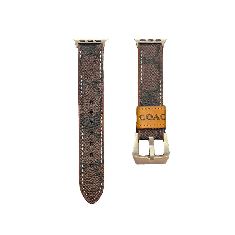 Leather Coach Apple Watch Band Mørk brun-YHK244221710