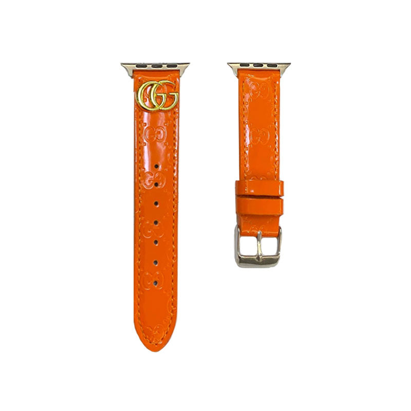 Correa de cuero GG para Apple Watch Naranja-LGk240509