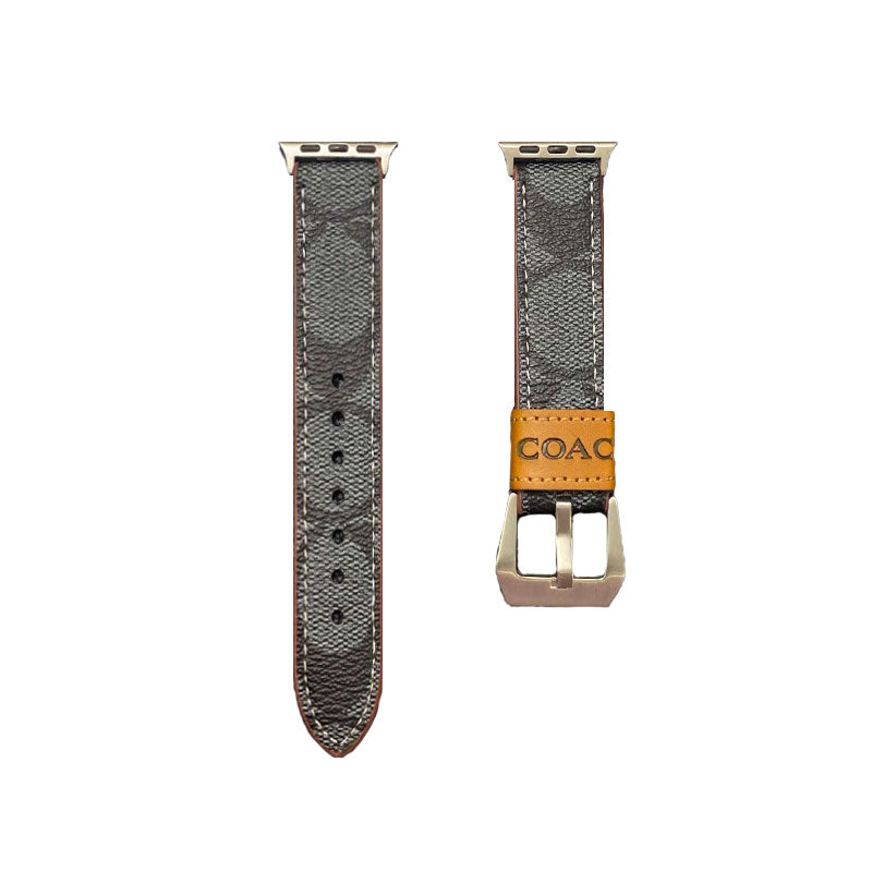 Läder Coach Apple Watch Band Mörkbrun-YHK244221710