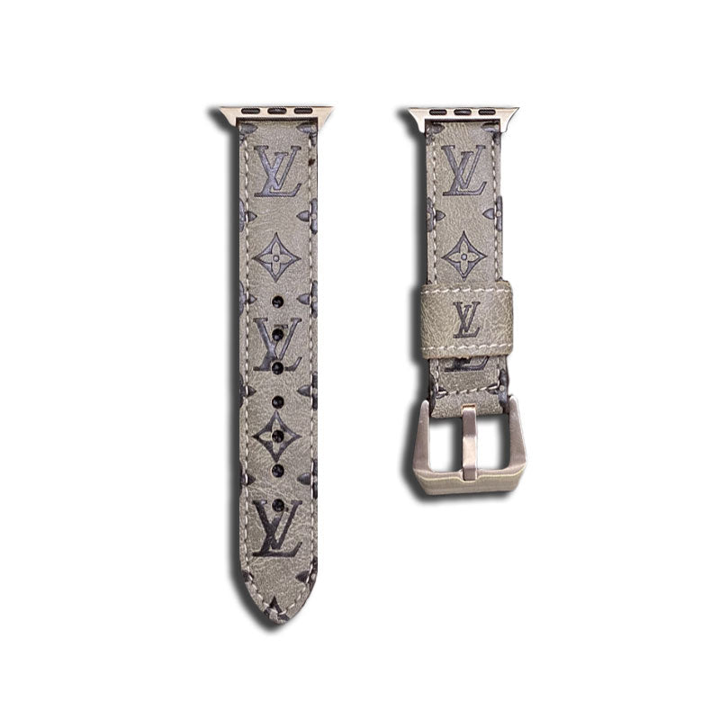 Läder Monogram Apple Watch Band Läder Brun-YH24422