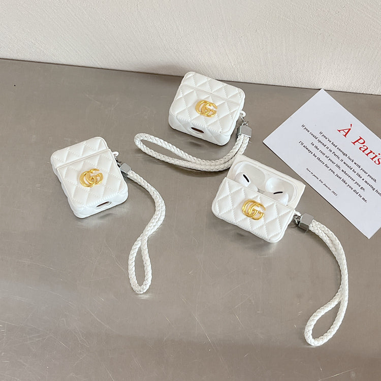 Luxuriöse GG AirPods-Hüllen Weiß-LGB240424