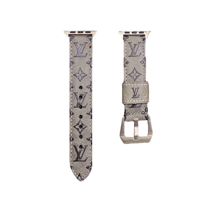 Läder Monogram Apple Watch Band Läder Röd-YH24422