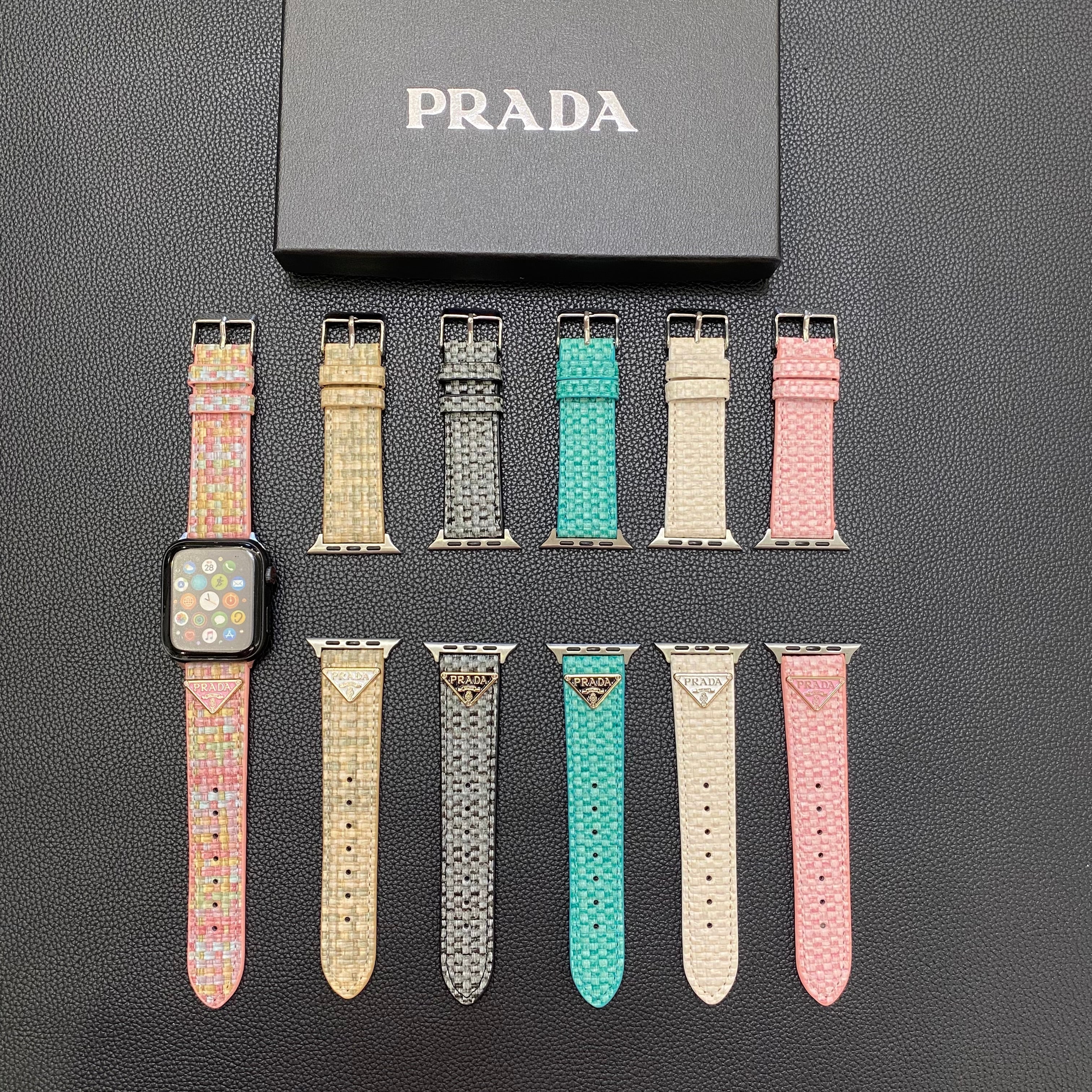 Pulseira de malha Prada Apple Watch rosa-BZK240509