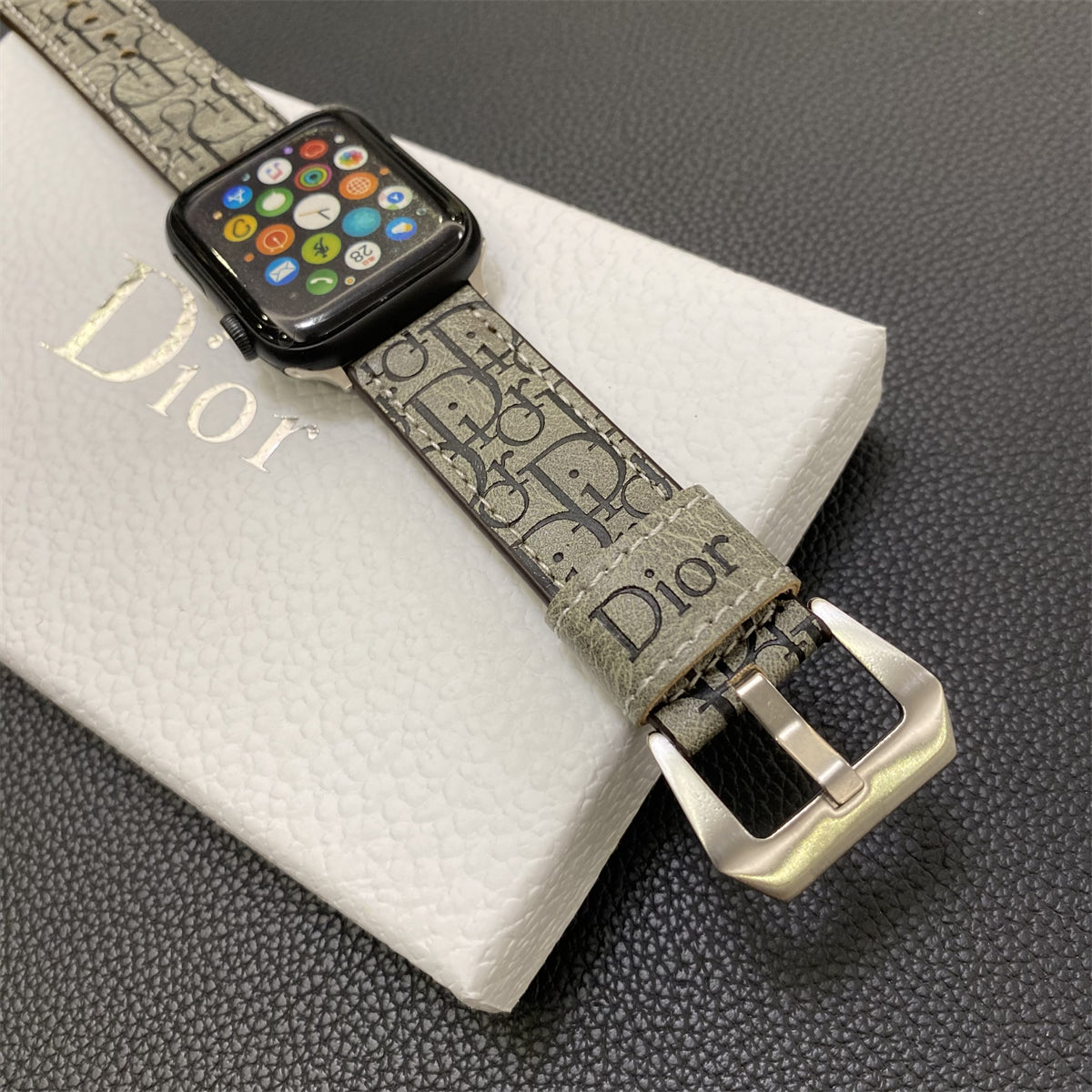 Bőr CD Apple Watch Band Gray-YHK240509