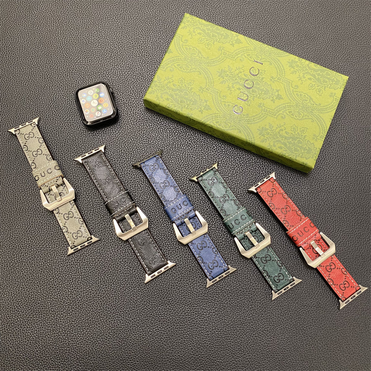 GG Apple Watch Band Läder Svart-SW24422