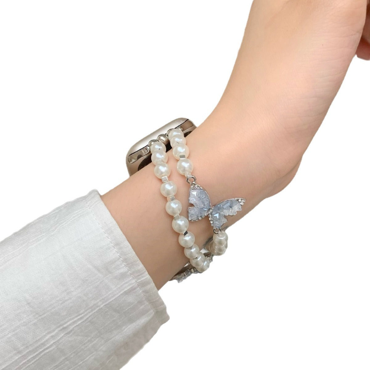 Crystal Butterfly Chain Watch Band