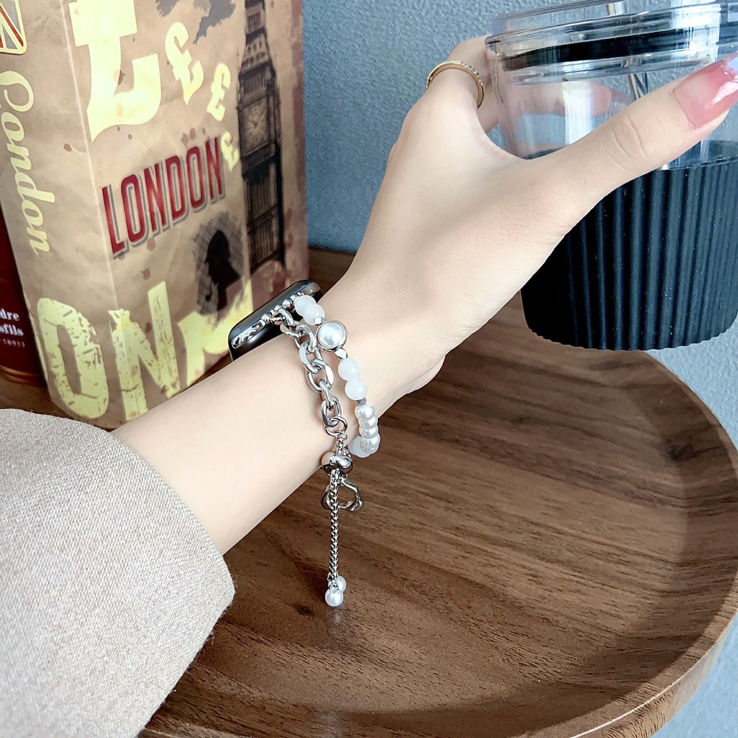 Agate Pearl Bracelet Watch Band