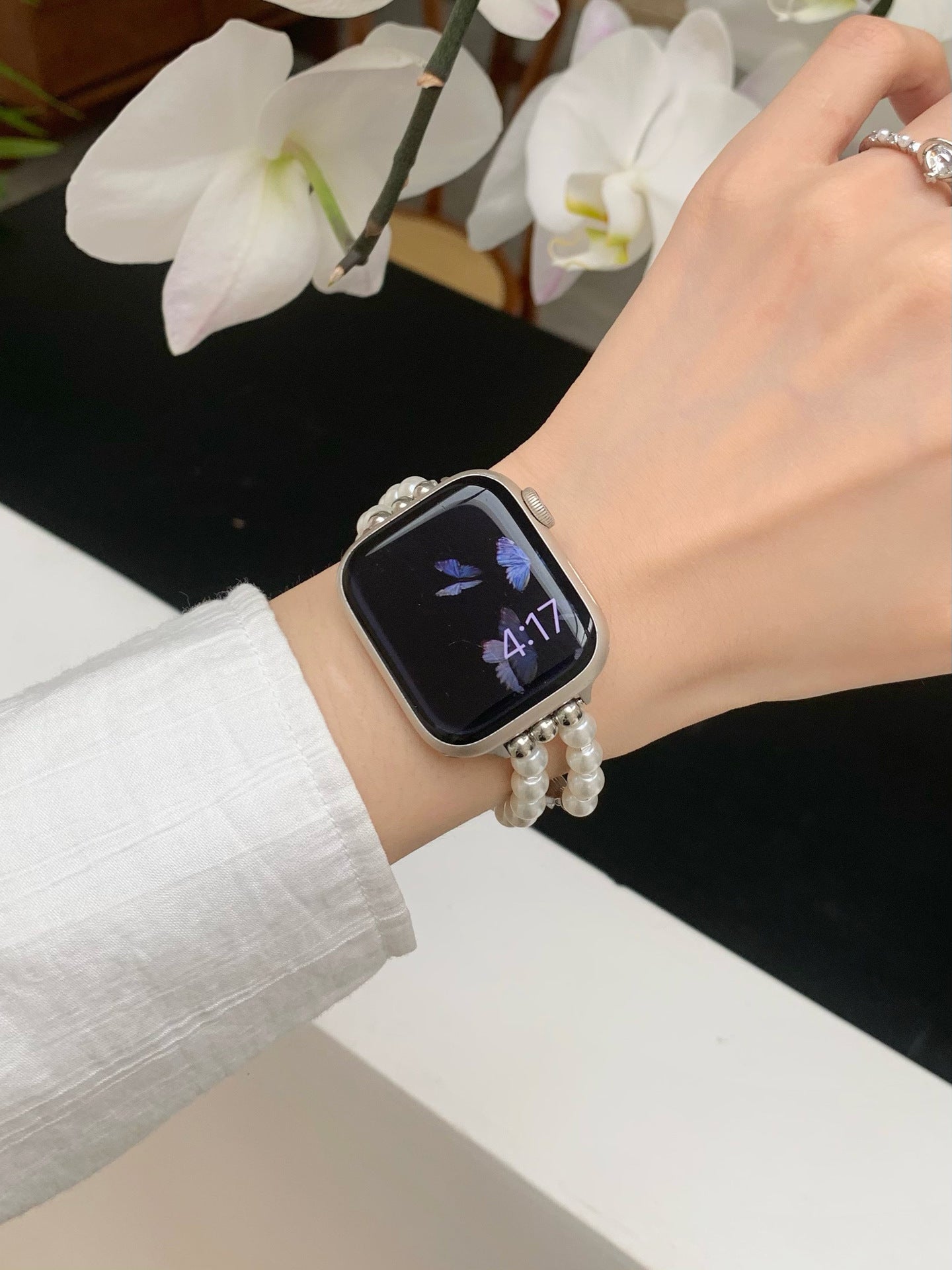 Correa para Apple Watch con cadena de mariposa de cristal