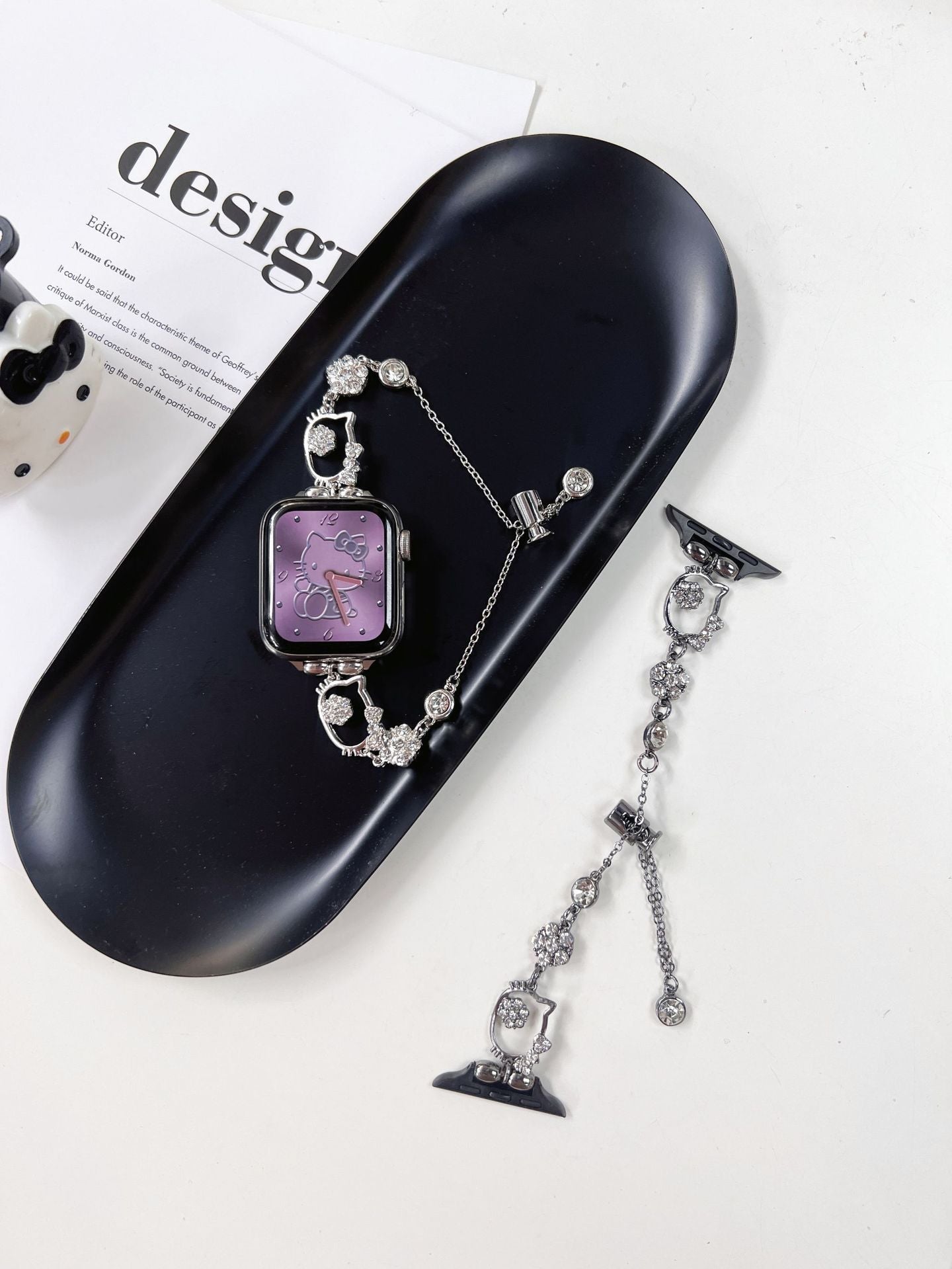 Pulseira de metal Flash Diamond Hello Kitty Apple Watch