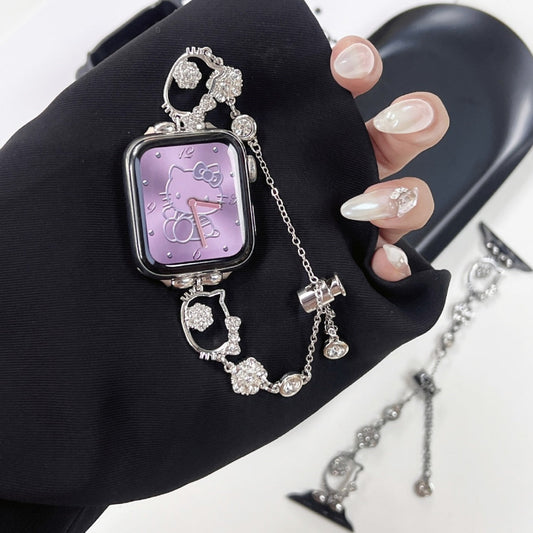 Metal Flash Diamond  Kitty Watch Band