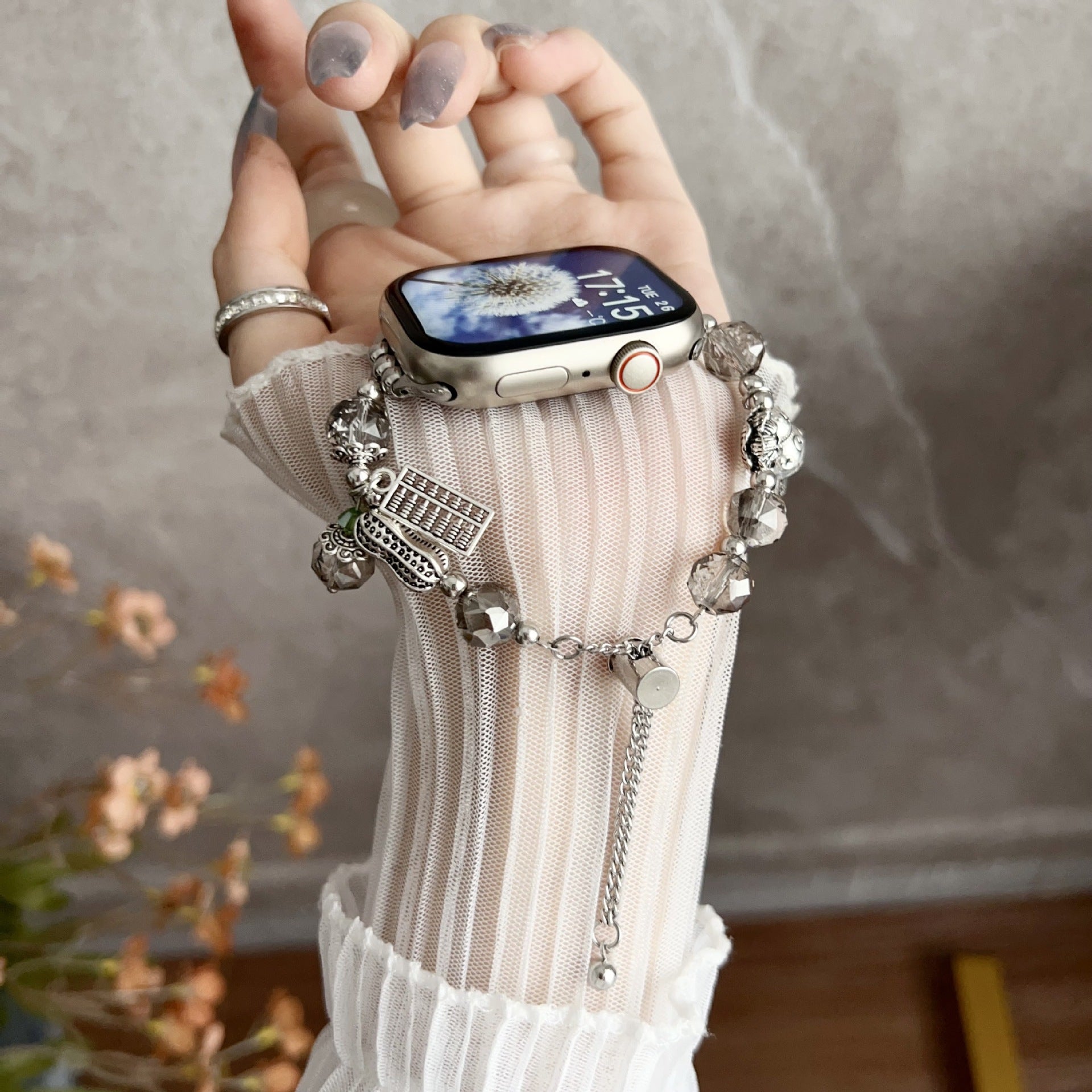 Színes, fokozatosan változó kristály karkötő Apple Watch Band